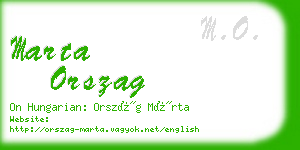 marta orszag business card